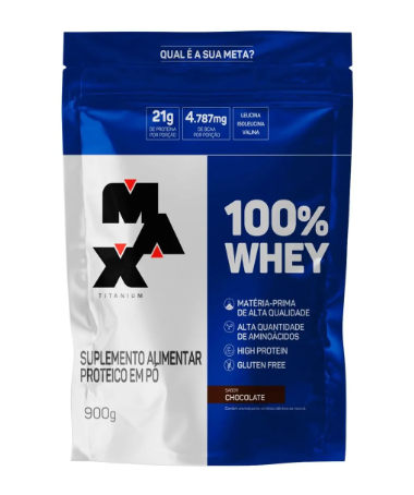 100% Whey Refil 900G - Max TitaniumChocolate