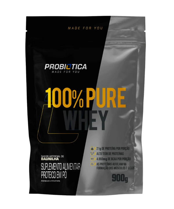 100% Pure Whey Refil 900g - Probiótica Baunilha