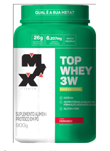 Top Whey 3W + Natural 900G - Max Titanium Morango