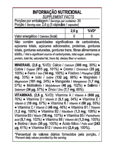Multimax Complex 90 Caps - Max Titanium Fonte de vitaminas e sais minerais